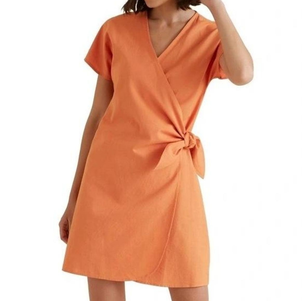 Vintage orange wrap dress - Picture 1 of 8